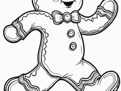 Gingerbread Man Running Coloring Page