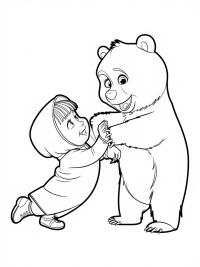 Discover Fun with Masha and the Bear Coloring Pages