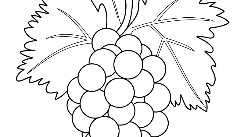 Explore the Fun of Grapes Coloring Page