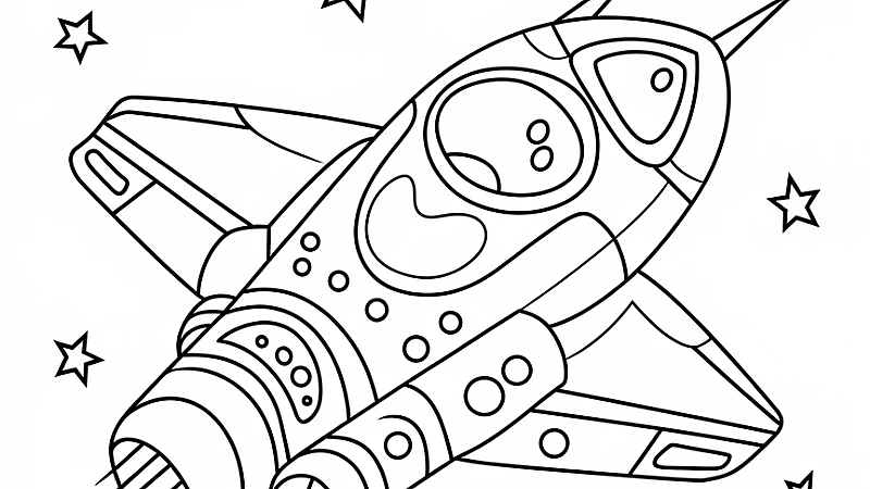 Explore the Fun of a Spaceship Coloring Page
