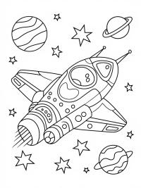 Explore the Fun of a Spaceship Coloring Page