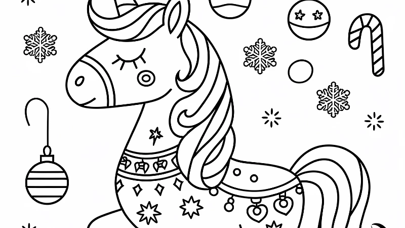 Magical Christmas Unicorn Coloring Pages for Fun and Creativity