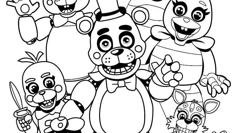 Dive into Fun with FNAF Coloring Book Pages