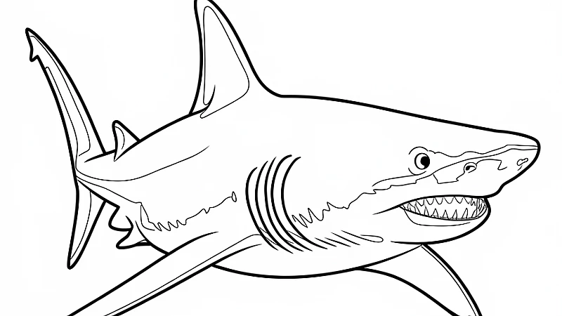 Explore the Depths with a Megalodon Coloring Page