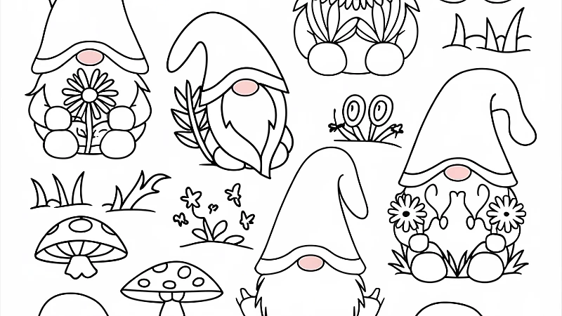 Enchanting Gnome Coloring Pages for Creative Kids