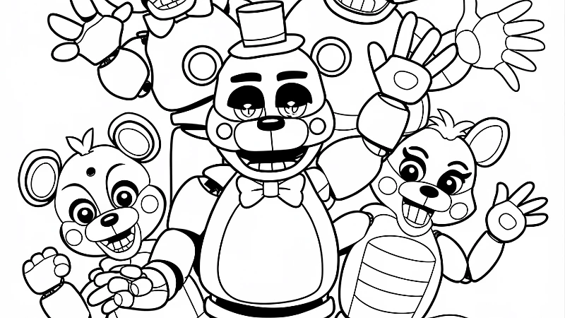 Explore the World of Five Nights at Freddy's Coloring Page