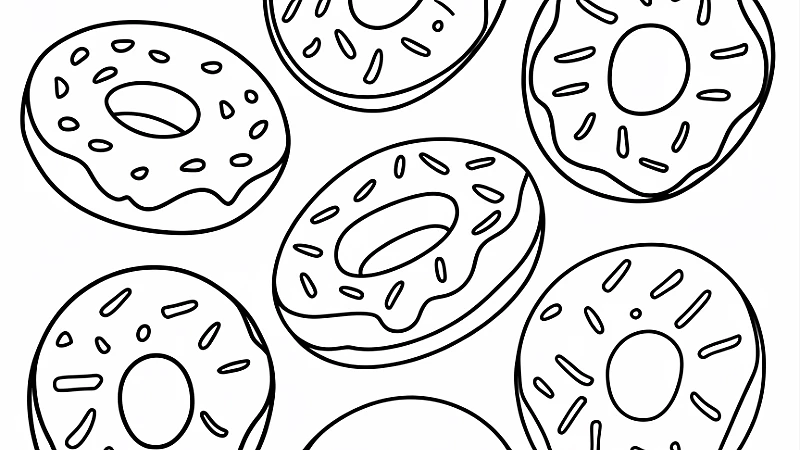Delicious Fun with a Donut Coloring Page