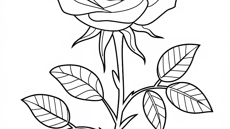 Discover the Beauty of a Rose Coloring Page for All Ages