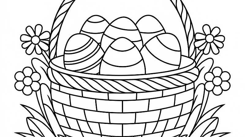 Create Joy with Easter Basket Coloring Page: Fun for Kids of All Ages