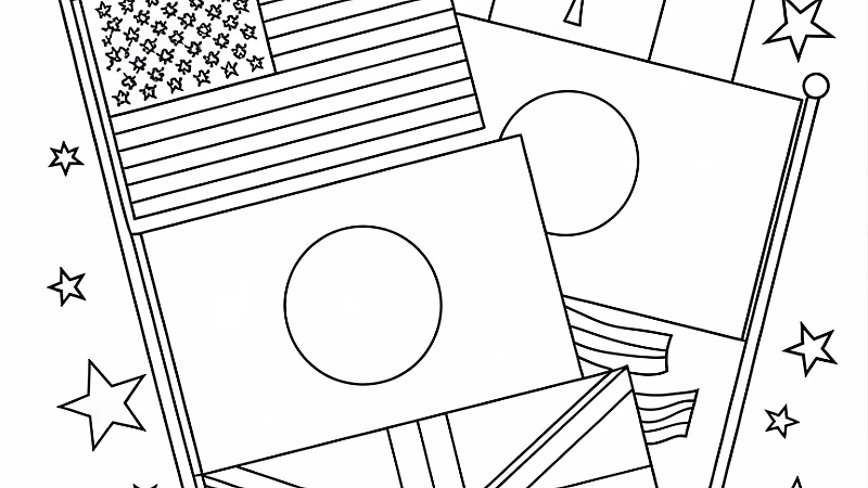 Creative Flag Coloring Pages for Kids and Art Enthusiasts