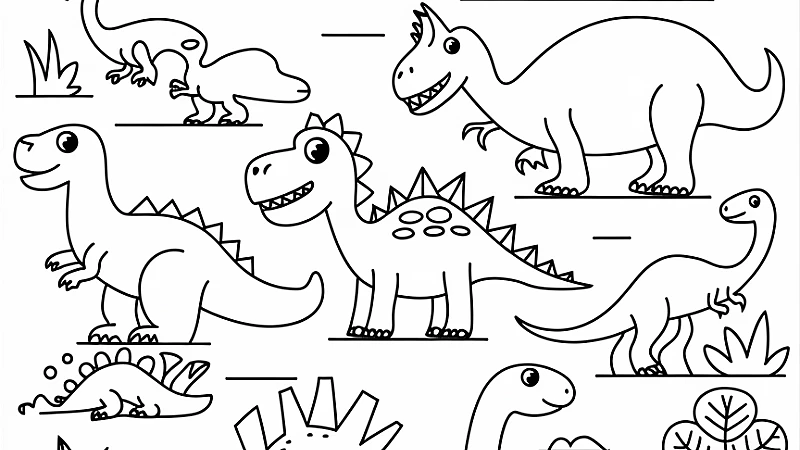 Fun Dinosaur Coloring Sheet for Kids: Unleash Your Imagination