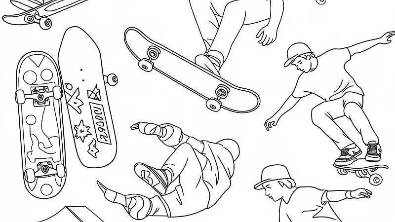 Unleash Your Creativity with Skateboard Coloring Page Fun