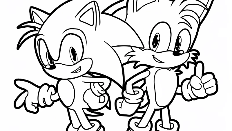 Explore the Fun of Sonic and Tails Coloring Page