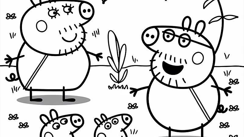 Explore the World of Fun with Peppa Coloring Page