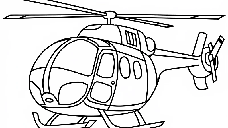 Discover the Fun of Helicopter Coloring Page