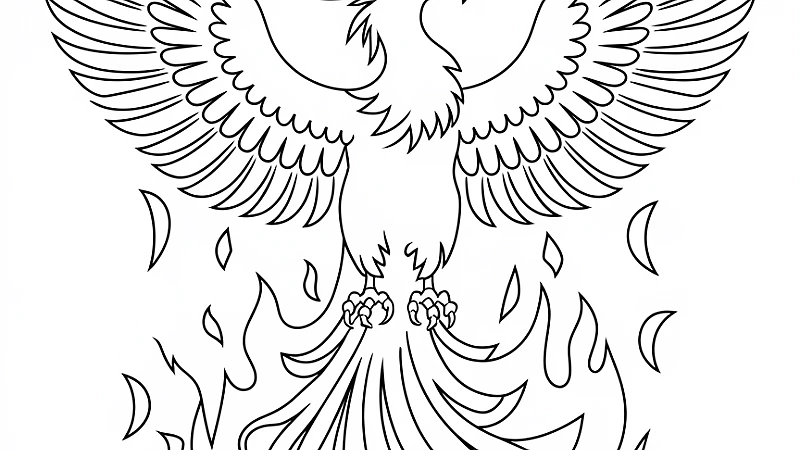 Unleash Your Creativity with Our Phoenix Coloring Page