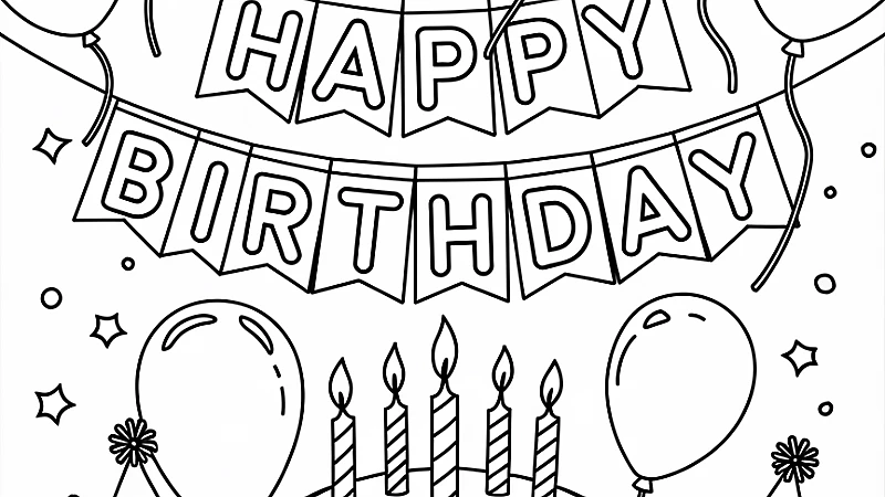 Happy Birthday Coloring Sheet: Fun Activities for All Ages
