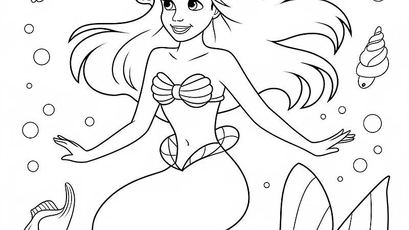 Discover the Magic of Ariel Coloring Page: Fun for All Ages!