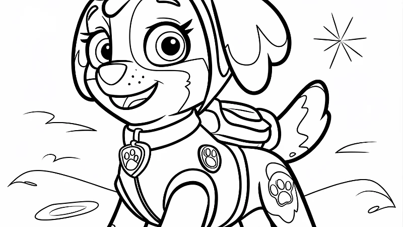 Explore the Magic of Skye Coloring Page for Kids