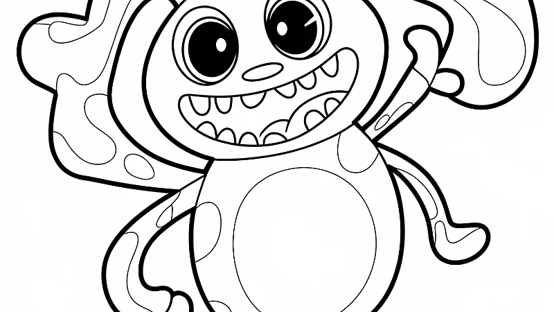 Discover Creative Fun with Huggy Wuggy Coloring Page