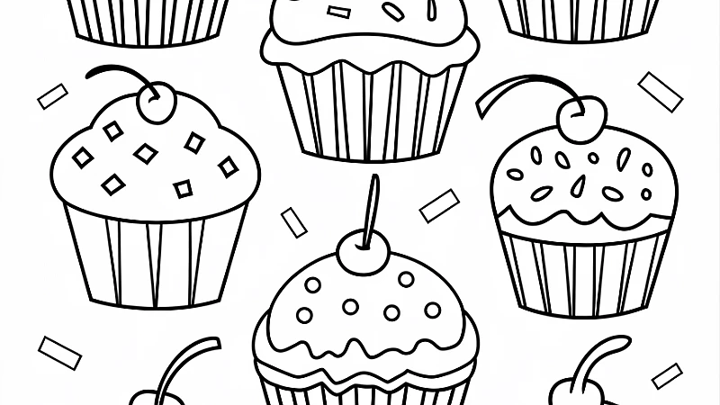 Delightful Fun with Cupcake Coloring Sheets