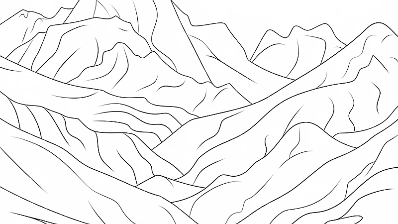 Explore Your Creativity with a Mountain Coloring Page