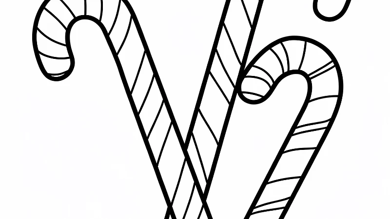 Delightful Candy Cane Coloring Page for the Holidays