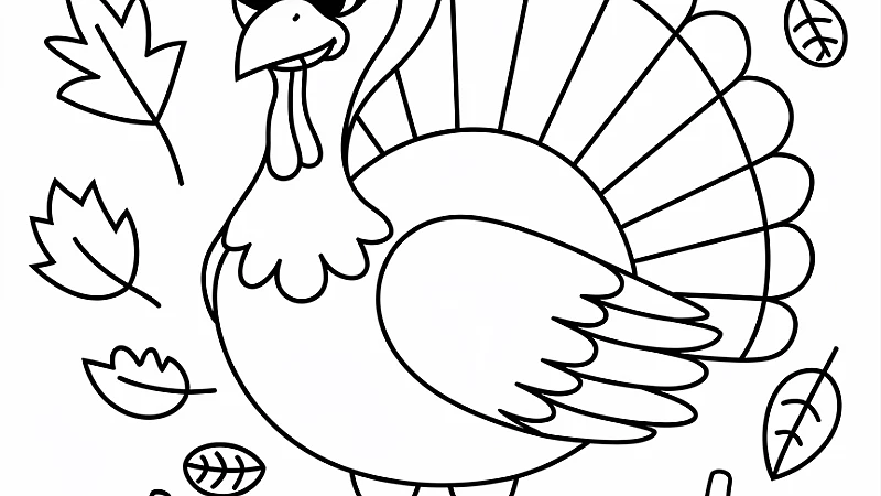 Thanksgiving Turkey Coloring Page - Fun and Festive Activity for Kids