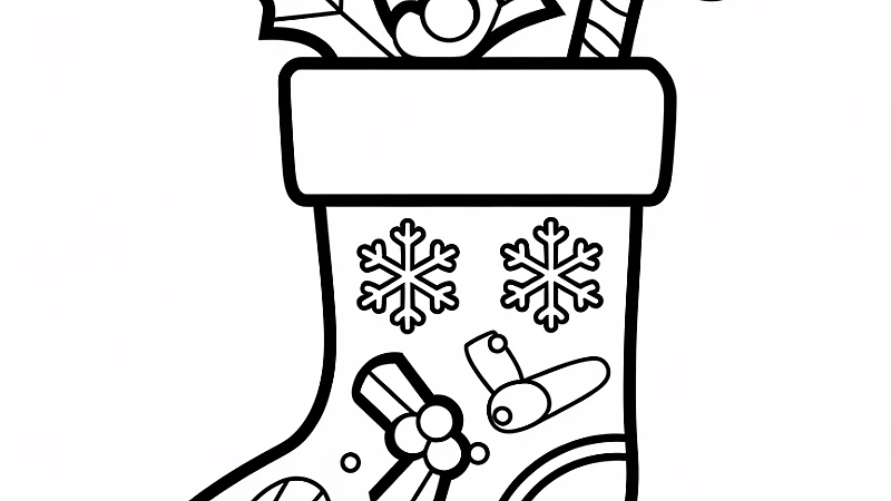 Festive Fun with Christmas Stocking Coloring Page