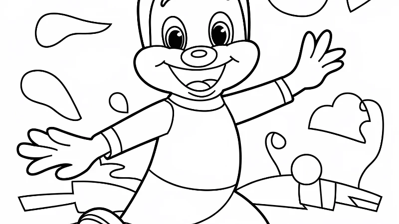 Delightful Chuck E Cheese Coloring Page for Your Kids