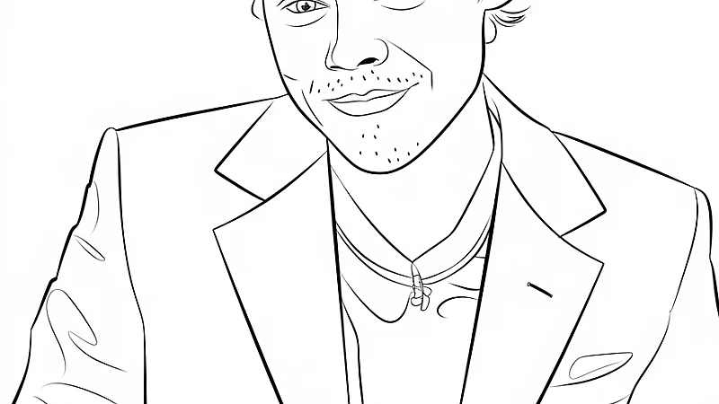 Explore Your Creativity with Harry Styles Coloring Page