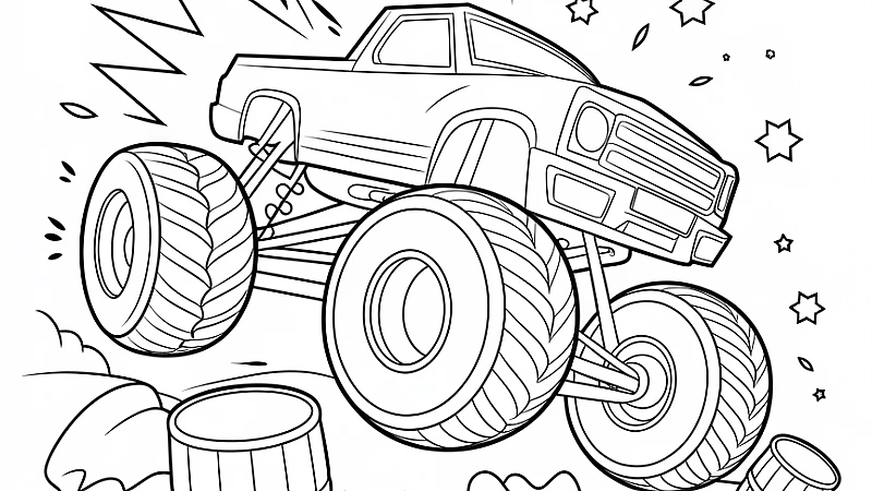 Monster Truck Coloring Book: Unleash Your Creativity