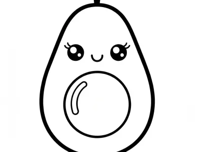Amazing Festive Kawaii Avocados Coloring Page
