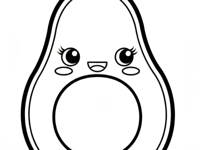 Creative Kawaii Avocados Coloring Page