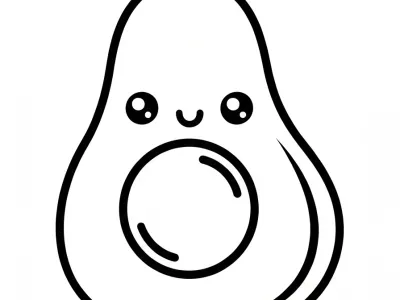 Gorgeous Kawaii Avocados With Decorations Coloring Page