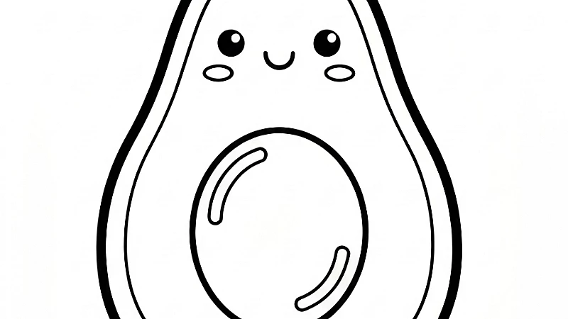 10 Kawaii Avocado Coloring Pages (Free PDFs)