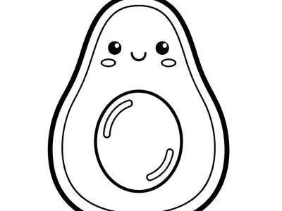 10 Kawaii Avocado Coloring Pages (Free PDFs)
