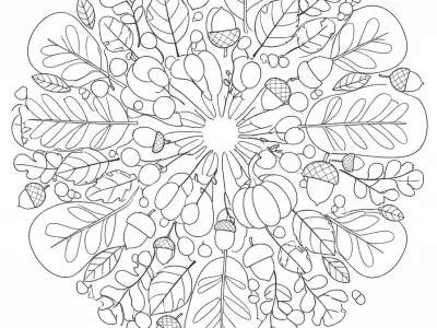Amazing Baby Autumn Mandalas Coloring Page