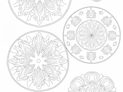 Enchanting Autumn Mandalas Coloring Page