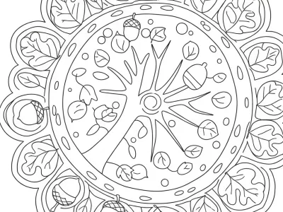Gorgeous Baby Autumn Mandalas Coloring Page