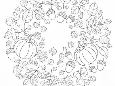 Incredible Autumn Mandalas Coloring Page