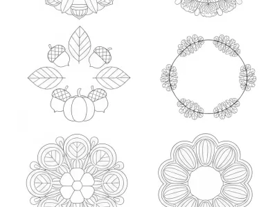 Lovely Autumn Mandalas Coloring Page