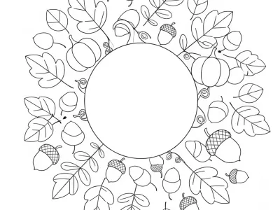 Magical Autumn Mandalas Coloring Page