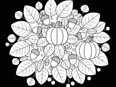 Outstanding Autumn Mandalas Coloring Page