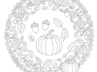 Perfect Autumn Mandalas Coloring Page