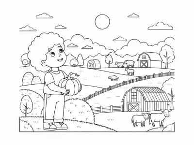 Amazing Harvest Moon Celebration With Patterns Coloring Page