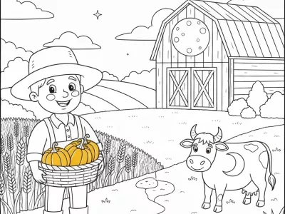 Creative Harvest Moon Celebration Coloring Page