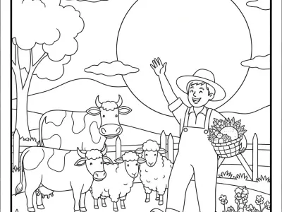 Lovely Harvest Moon Celebration Coloring Page