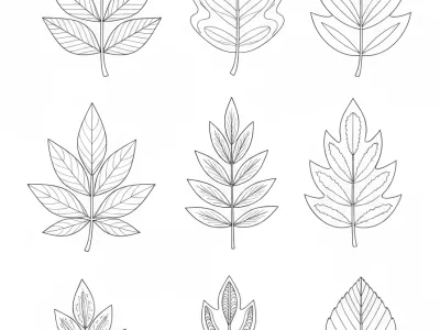 Amazing Festive Autumn Leaf Designs Coloring Page
