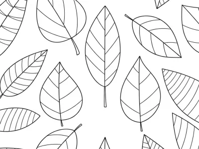 Delightful Cartoon Autumn Leaf Designs Coloring Page